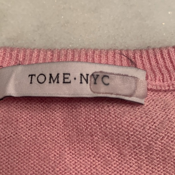 Tome Pink Colorblock Sweater Merino Wool Cotton US 22 3x - Picture 7 of 12